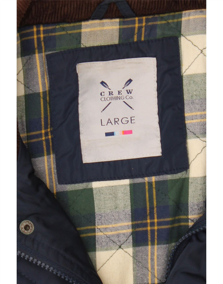 CREW CLOTHING Mens Quilted Jacket Large Navy Blue Vintage Crew Clothing and Second-Hand Crew Clothing from Messina Hembry 