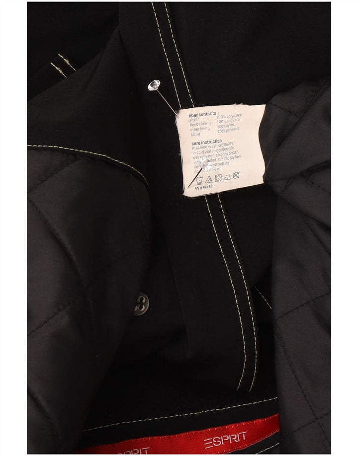 Damski płaszcz Esprit Sherpa Pea UK 18 XL, czarny poliester