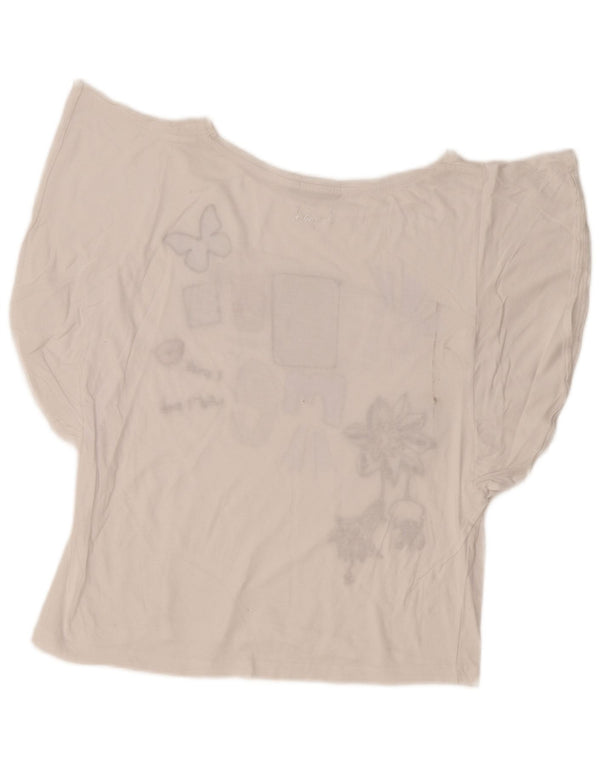 Damska koszulka oversize z grafiką Desigual Top UK 10 Small White