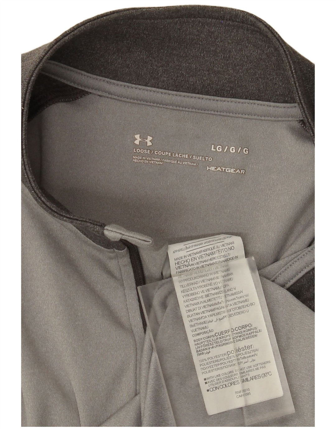 Męski dres Under Armour Heat Gear z zamkiem błyskawicznym i dużym szarym