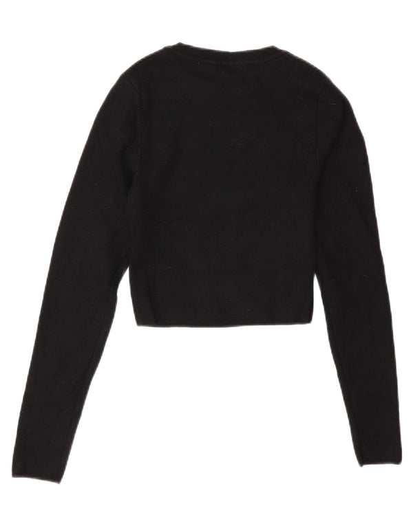 Damski sweter Zara z okrągłym dekoltem UK 8 Small Black Wiskoza