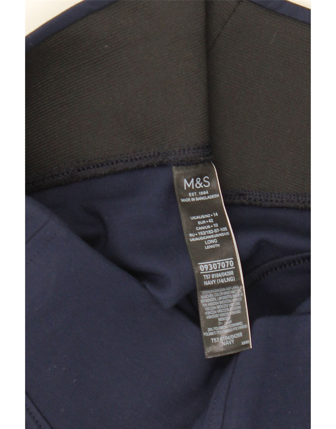 Legginsy damskie Marks & Spencer UK 14, duże, granatowe, wiskozowe