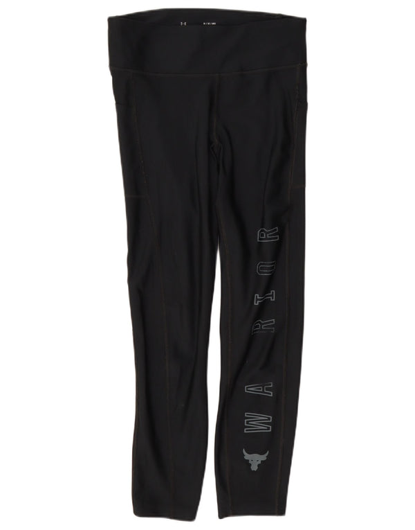 Damskie legginsy Under Armour Heat Gear Graphic Crop UK 12, średnie czarne