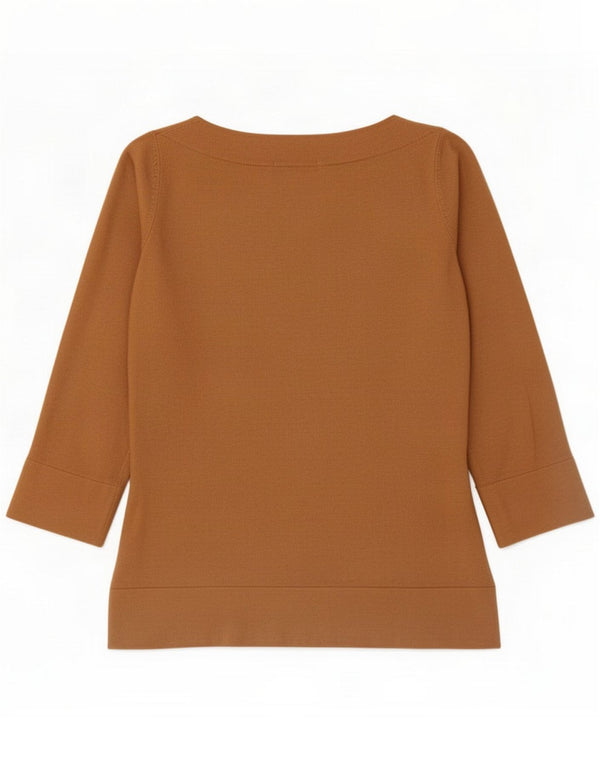 Marks & Spencer Damski top z rękawem 3/4 UK 10 Small Brown Wiskoza