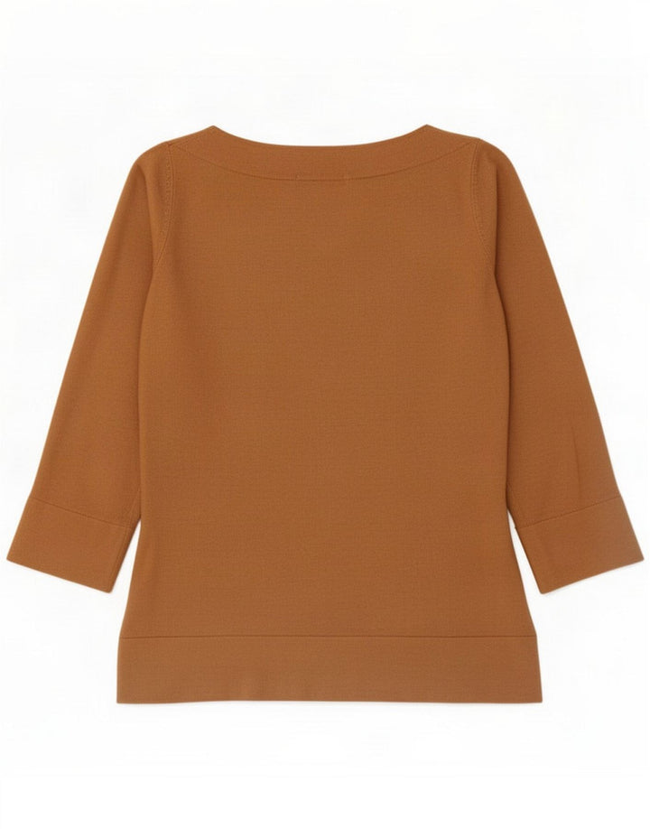 Marks & Spencer Damski top z rękawem 3/4 UK 10 Small Brown Wiskoza