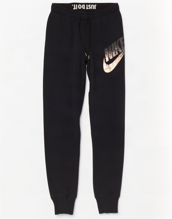 Damskie spodnie dresowe Nike Graphic Joggers UK 8 Małe, czarne, bawełniane