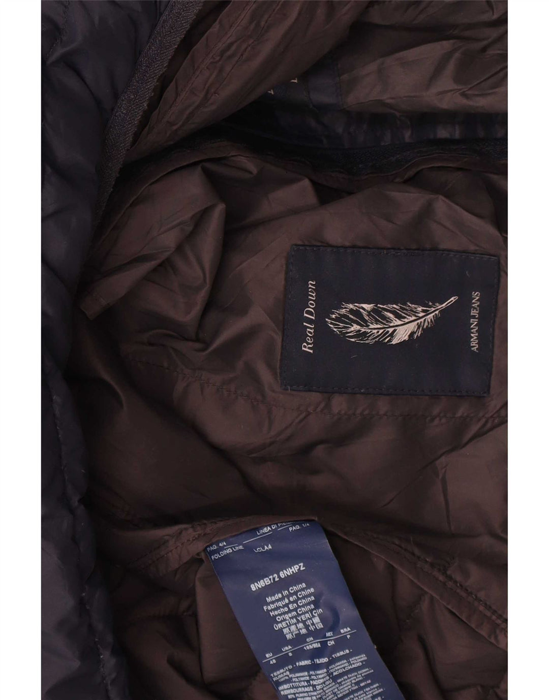 Męska ocieplana kurtka Armani Jeans IT 48 Średni granatowy poliamid