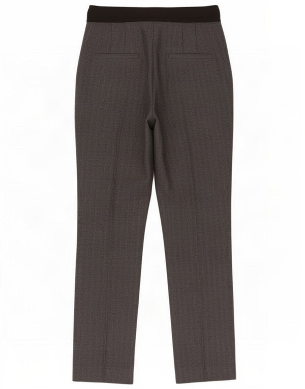Zara Womens Slim Chino Trousers Medium W28 L26 Grey Herringbone Polyester