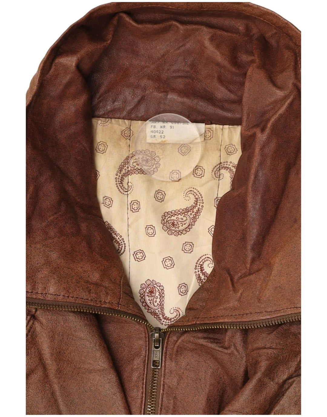 Męska kurtka skórzana VINTAGE IT 52 XL brązowa