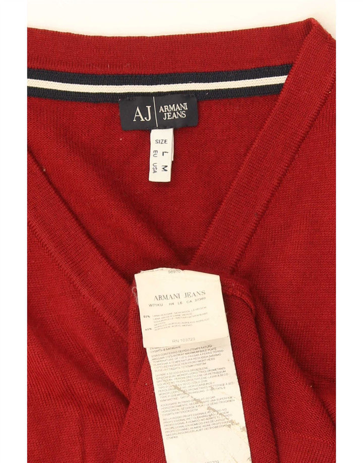 Podkoszulek męski Armani Jeans z kamizelką, średni bordowy, dziewicza wełna