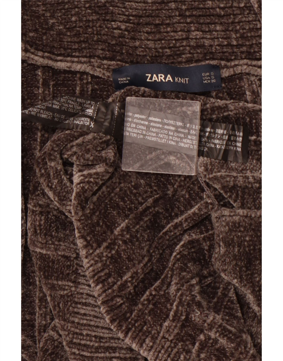 Damski sweter oversize o przedłużonym kroju ZARA, UK 10, mały, brązowy