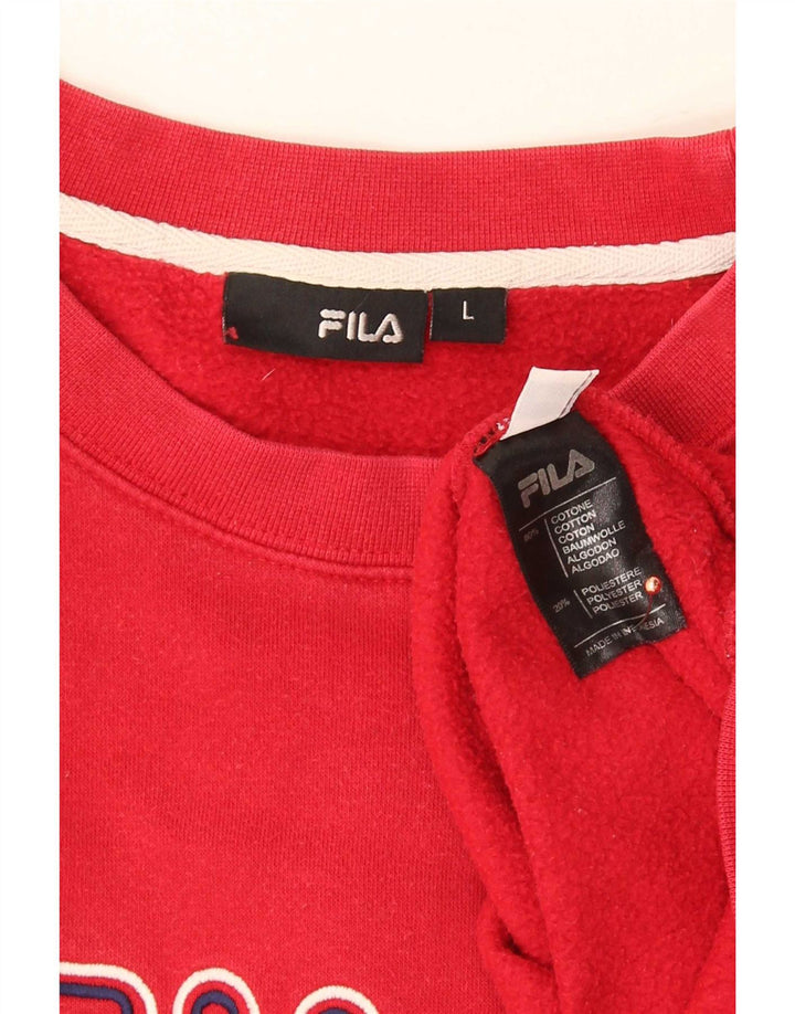 Męska bluza z grafiką Fila, duża, czerwona, bawełniana
