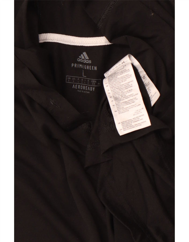Męski top ADIDAS Aeroready z kapturem i długim rękawem, duży, czarny poliester