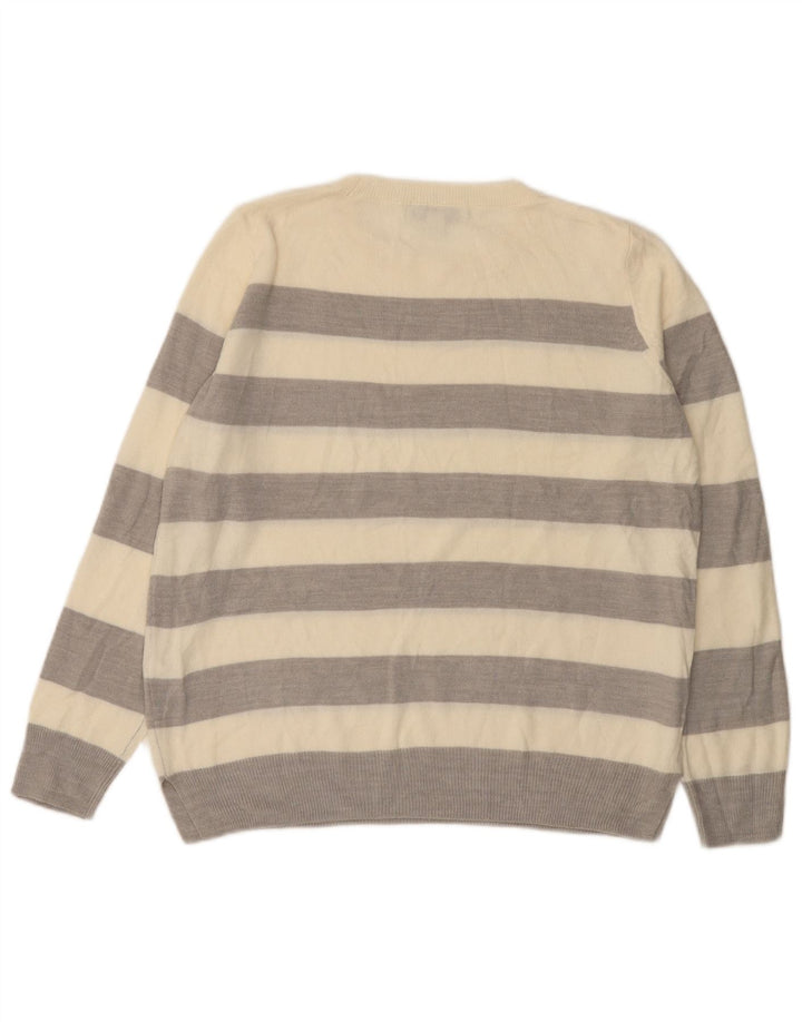 Marks & Spencer Damski sweter z okrągłym dekoltem UK 12 w średnie szare paski