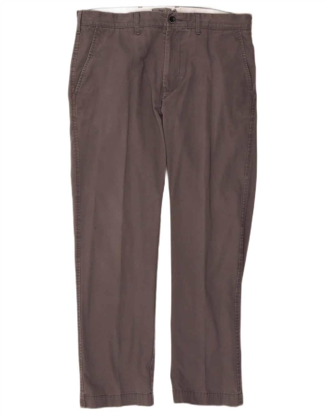 Marks & Spencer Męskie proste spodnie chino W34 L29 Szara bawełna