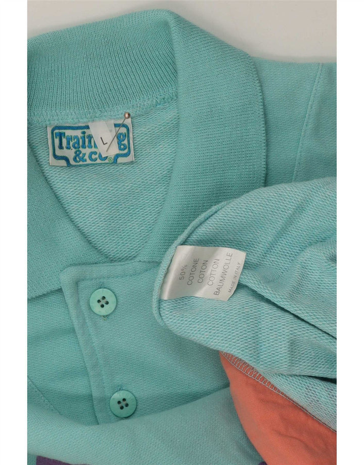 Męska bluza z grafiką w stylu vintage, duży, wielobarwny blok kolorów