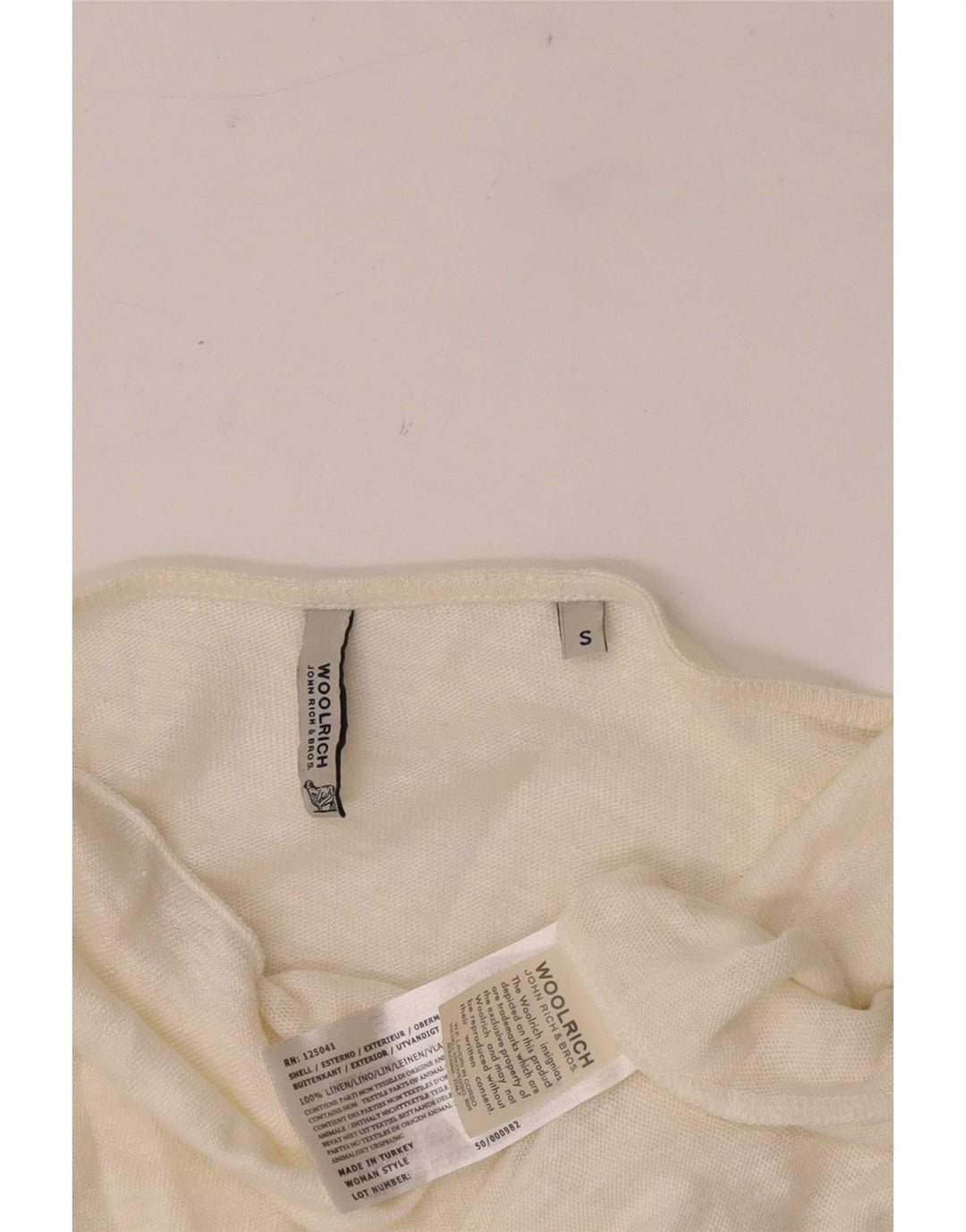 Damski top z długim rękawem 3/4 Woolrich i odkrytymi ramionami UK 10 Small White