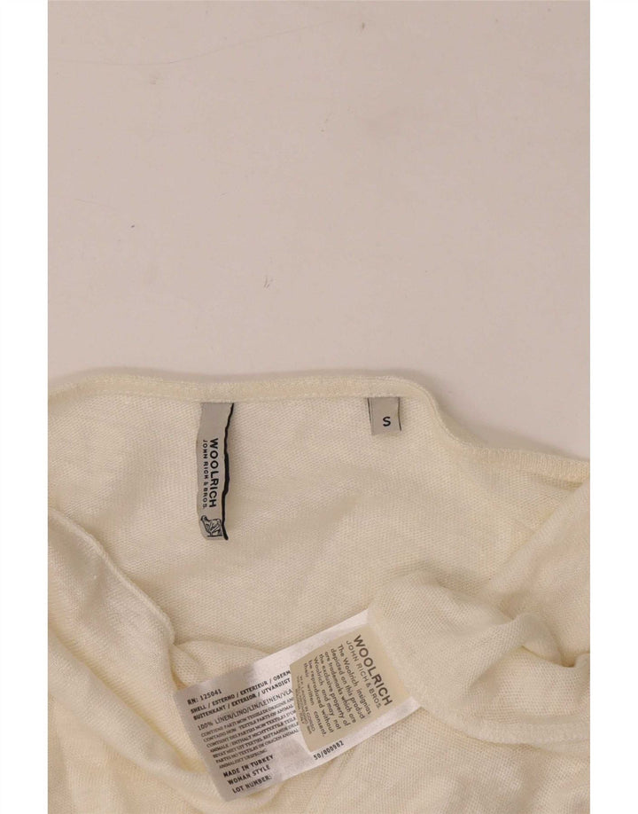 Damski top z długim rękawem 3/4 Woolrich i odkrytymi ramionami UK 10 Small White