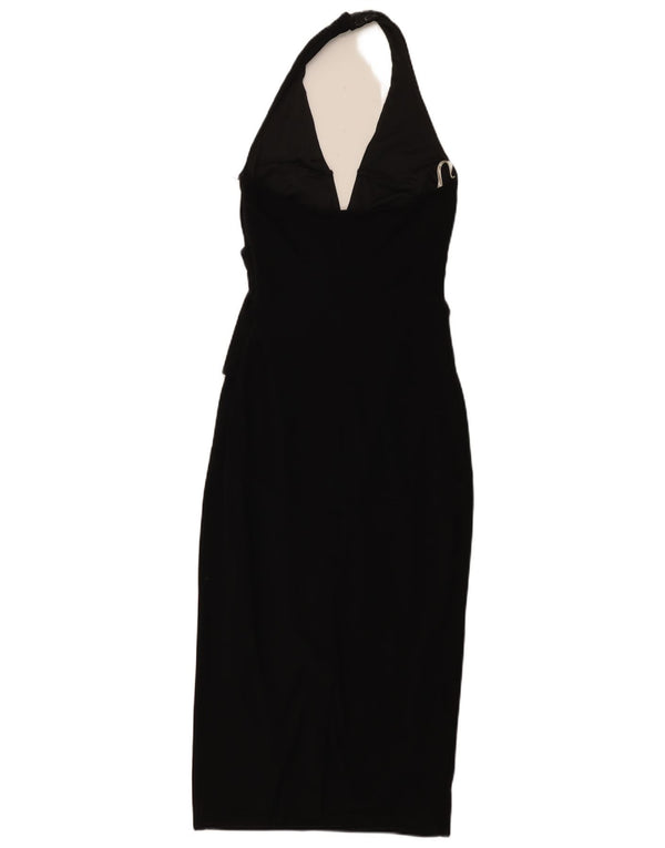 Karen Millen Damska sukienka bez rękawów typu halter UK 10 Small Black Acetate