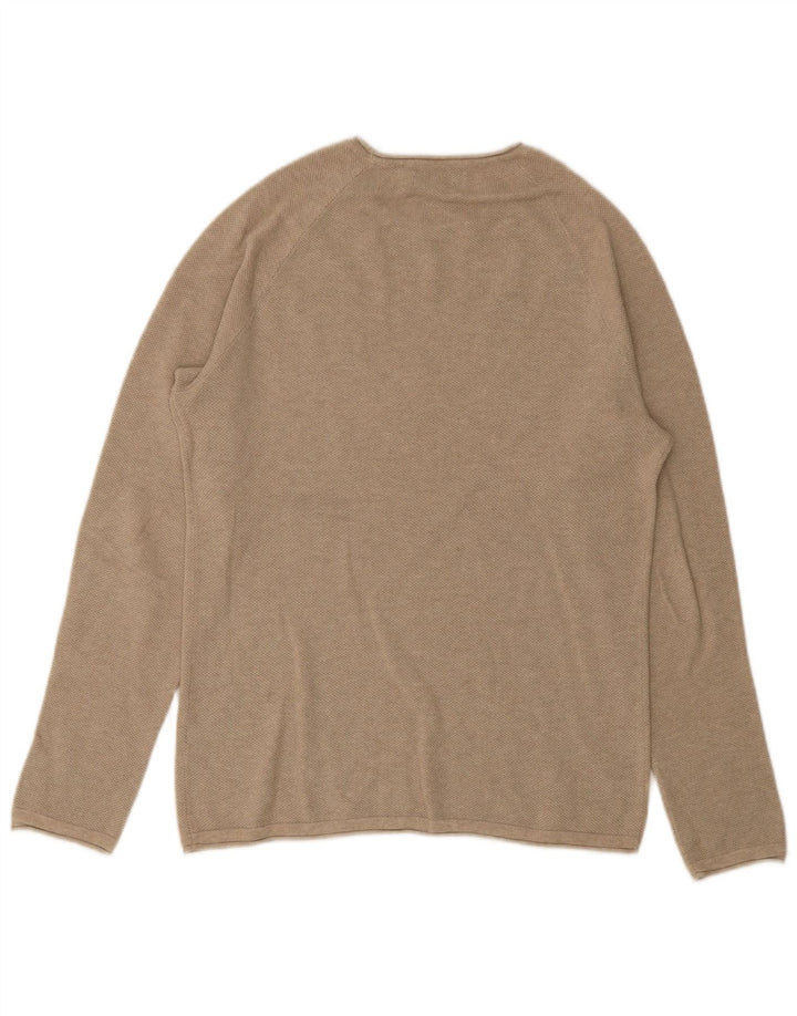 Męski sweter Jack & Jones z dekoltem w łódkę, mały, beżowy