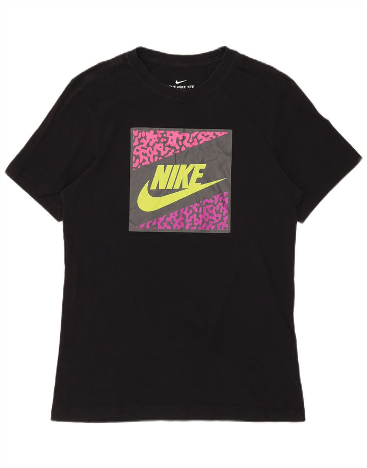 Męski T-shirt z grafiką Nike, mały, czarny, bawełniany