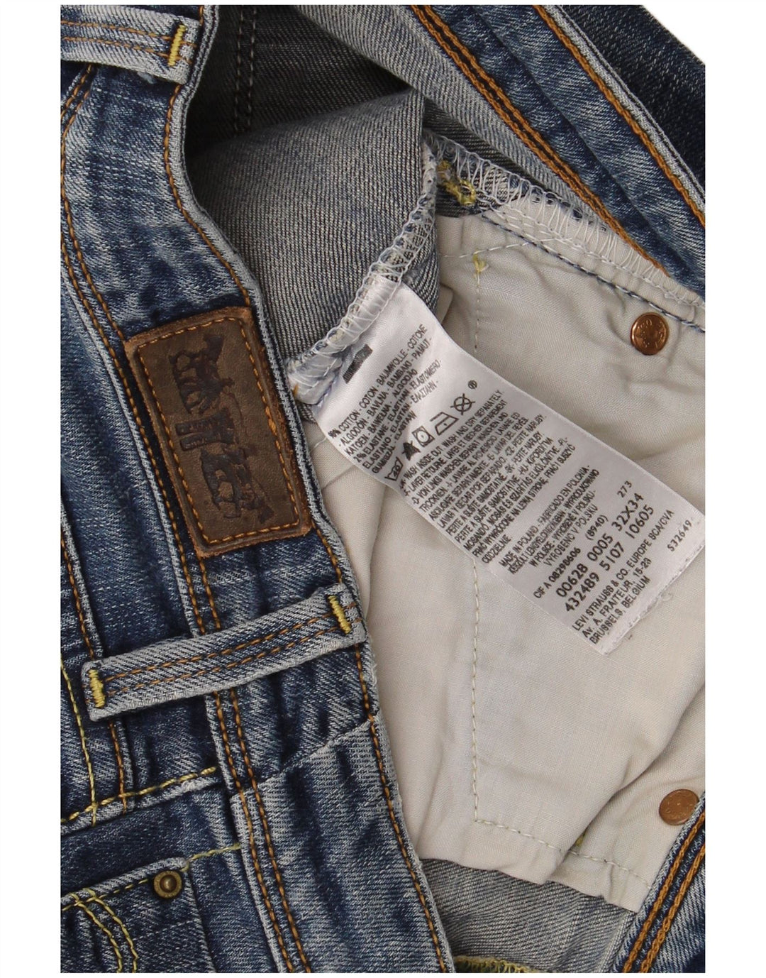 Damskie spodenki jeansowe Levi's W32, duże, niebieskie, bawełniane