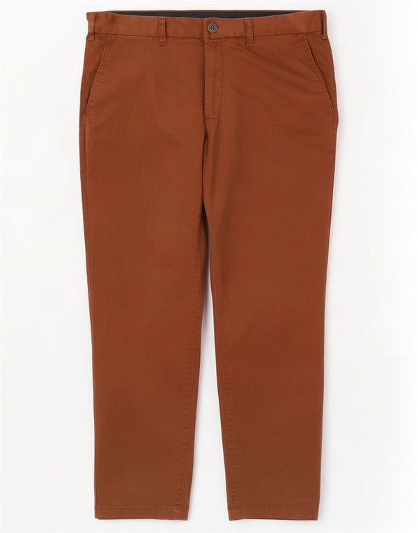 Marks & Spencer Męskie spodnie chino o prostym kroju o regularnym kroju W40 L29 brązowe