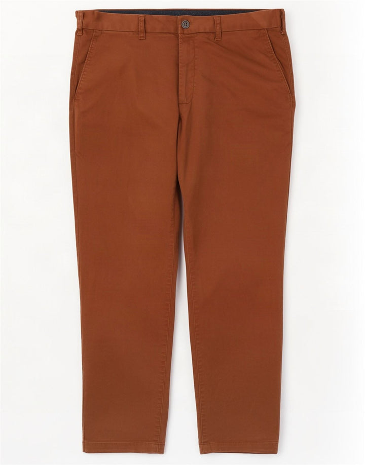 Marks & Spencer Męskie spodnie chino o prostym kroju o regularnym kroju W40 L29 brązowe