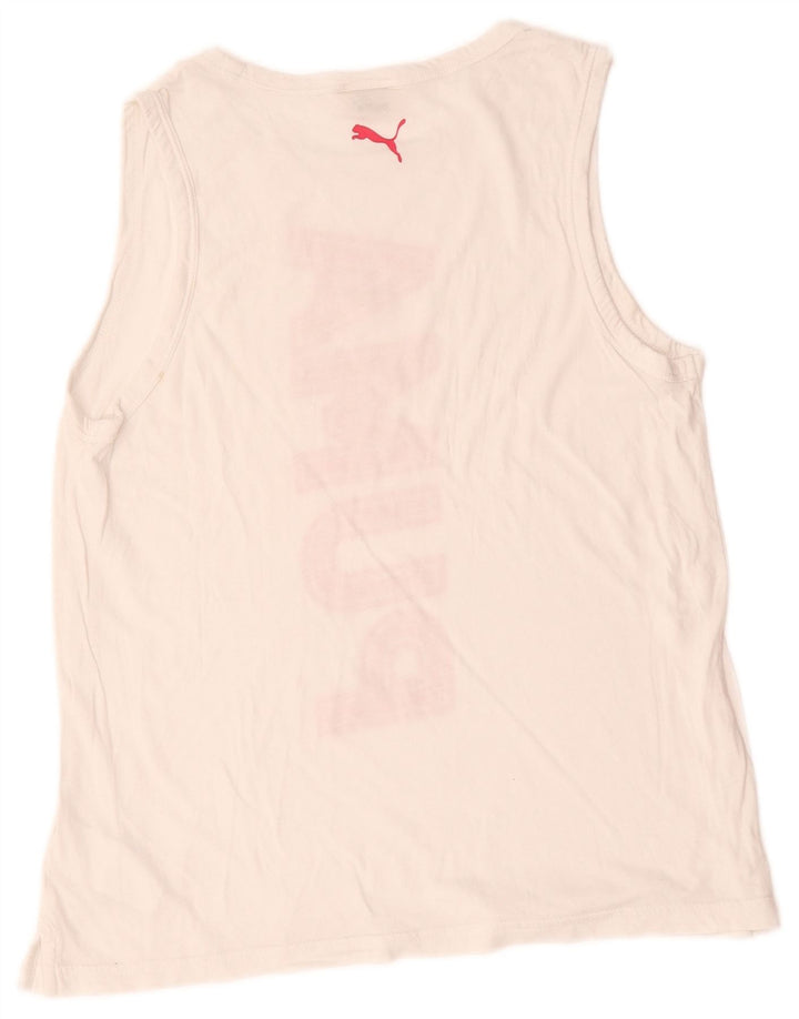 Damska kamizelka oversize Puma z grafiką, UK 10, mała, biała, bawełniana