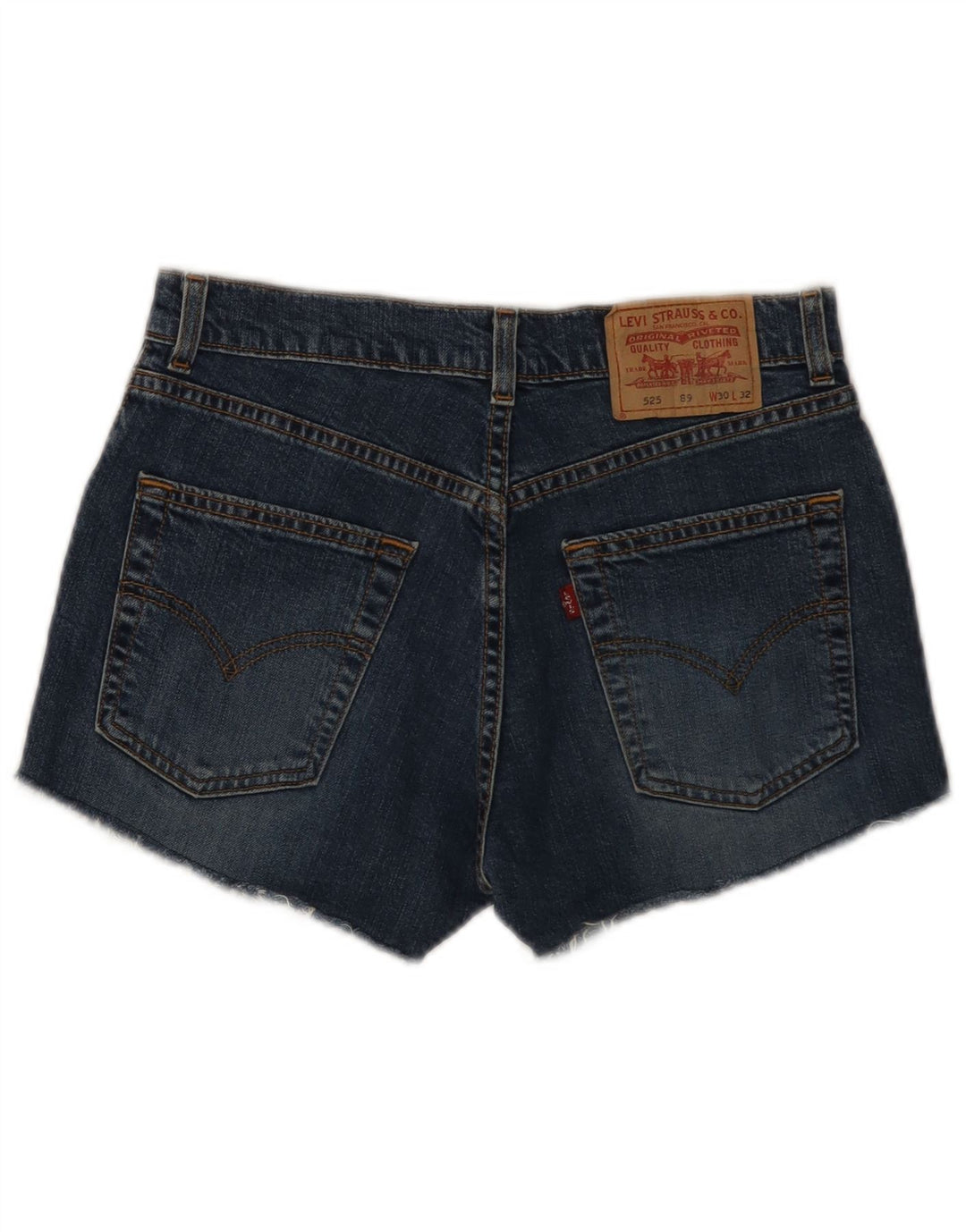 Damskie spodenki jeansowe Levi's 525 W30 Średnioniebieskie bawełniane