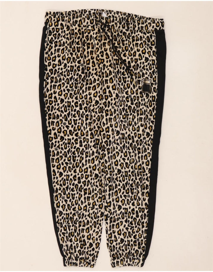 Damskie spodnie dresowe PUMA Joggers UK 14 Średni czarny nadruk zwierzęcy