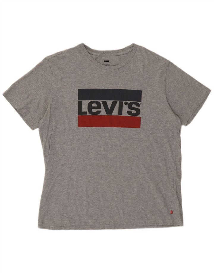 Męski T-shirt z grafiką Levi's, duży, szary