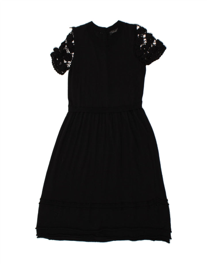 TWIN-SET Womens A-Line Dress UK 14 Large Black Wool Vintage Twin-Set and Second-Hand Twin-Set from Messina Hembry 