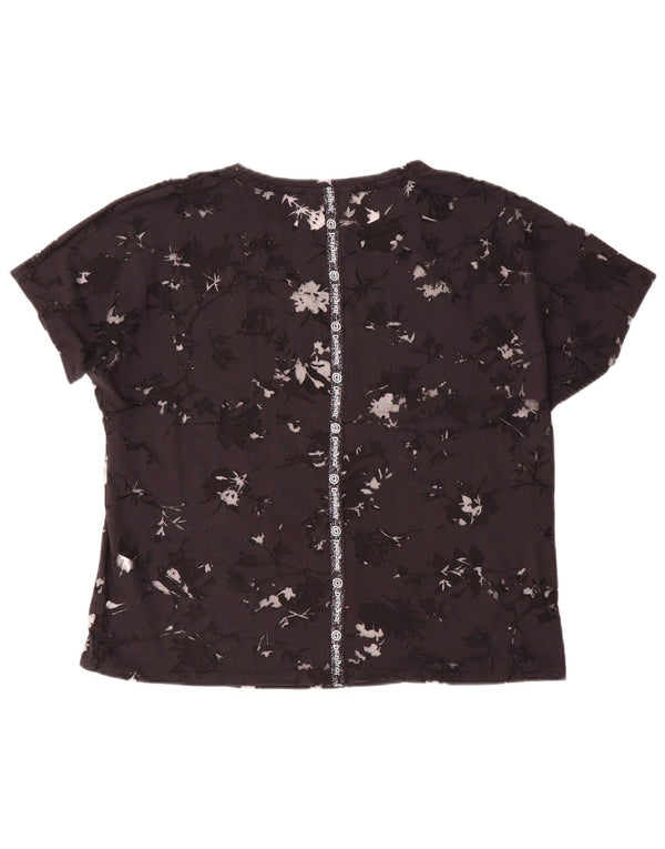 Damska koszulka Desigual See Through Graphic Top UK 16 Medium Black Floral