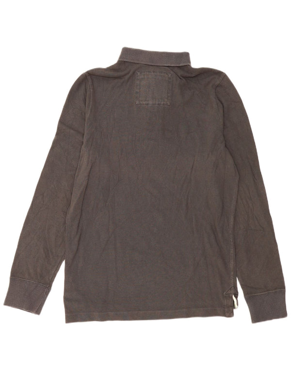 Męska koszulka polo z długim rękawem Abercrombie & Fitch, 2XL, szara, bawełniana