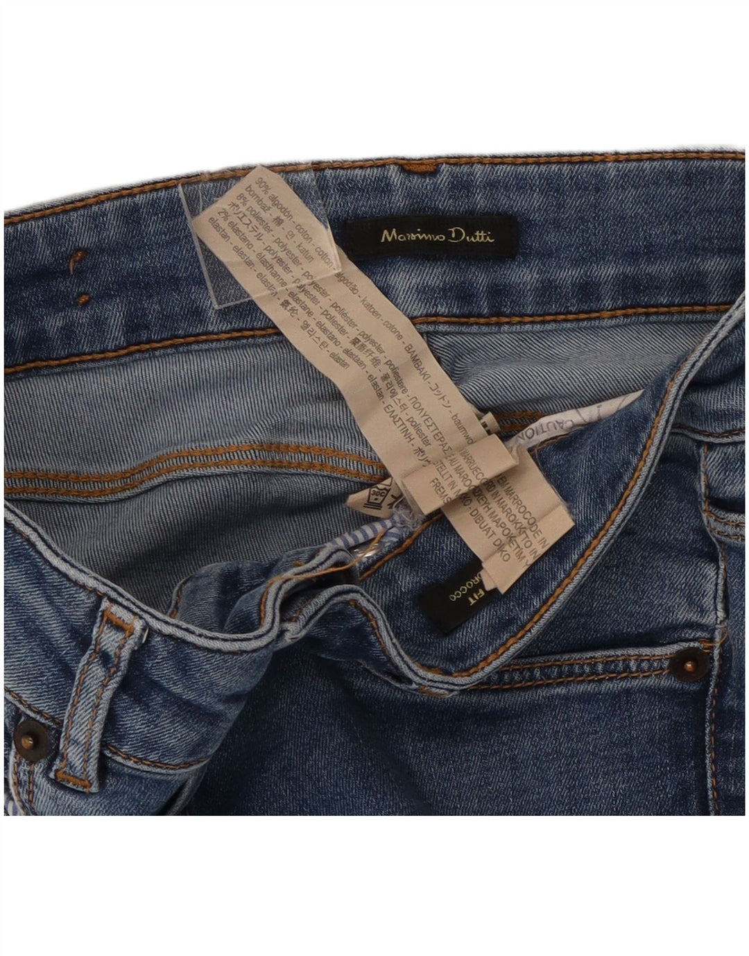Damskie jeansy skinny MASSIMO DUTTI W26 L29 Niebieskie, bawełniane