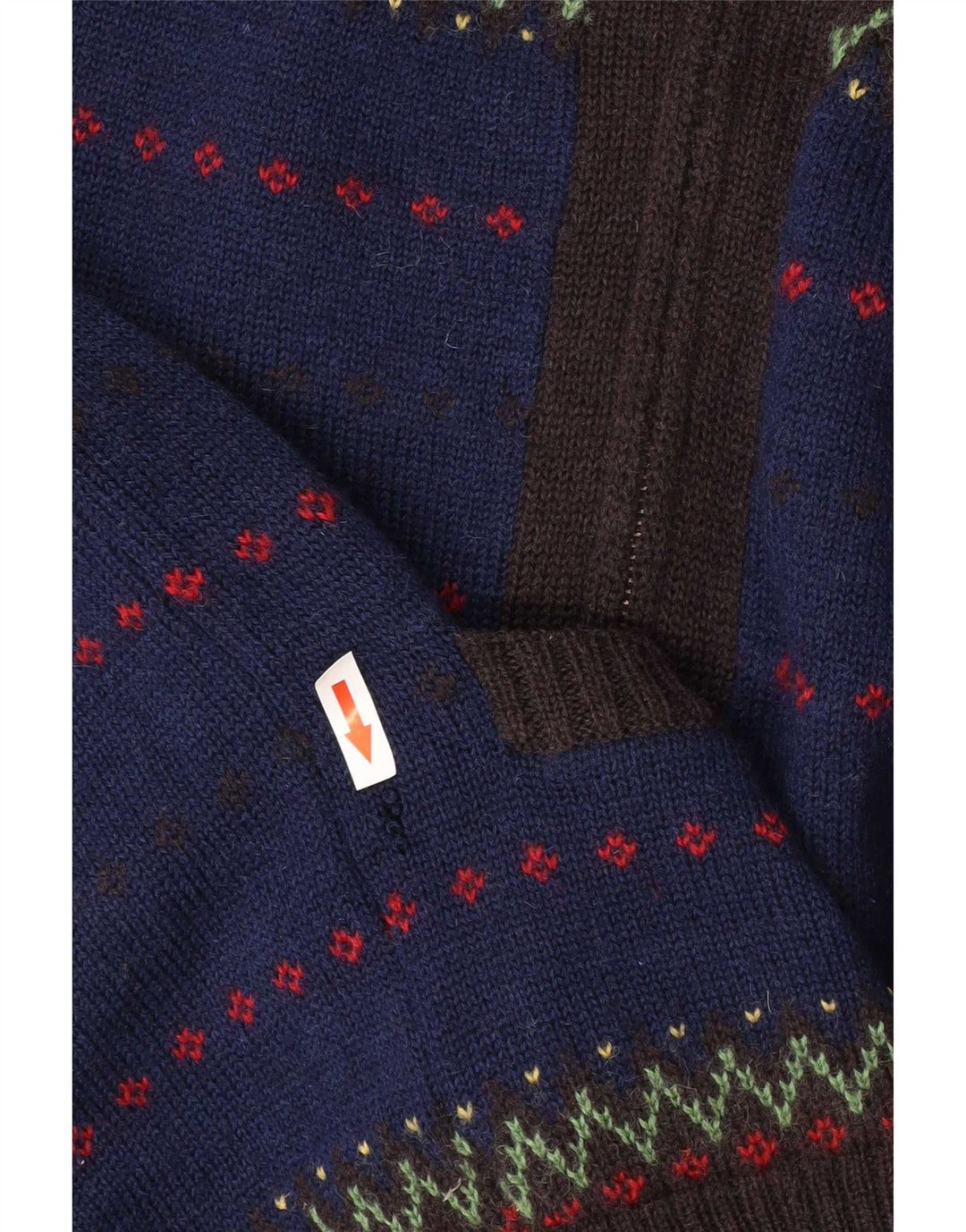 Męski sweter rozpinany Farah z zamkiem błyskawicznym w kolorze średnioniebieskim Fair Isle Wool