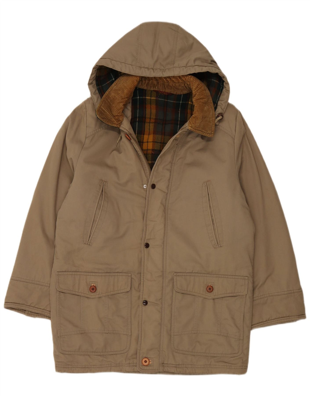 Męski płaszcz z kapturem Faciba IT 54 2XL Khaki Poliester