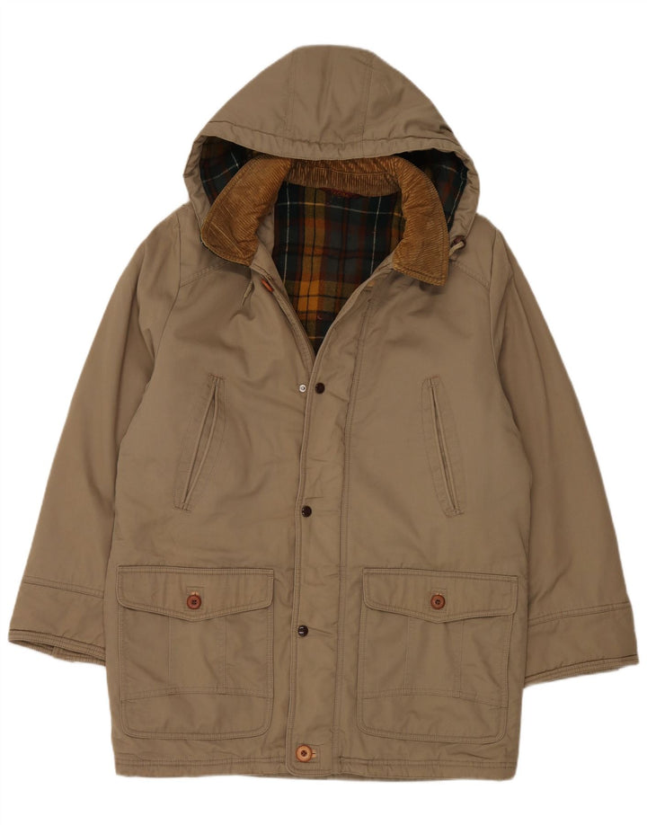 Męski płaszcz z kapturem Faciba IT 54 2XL Khaki Poliester