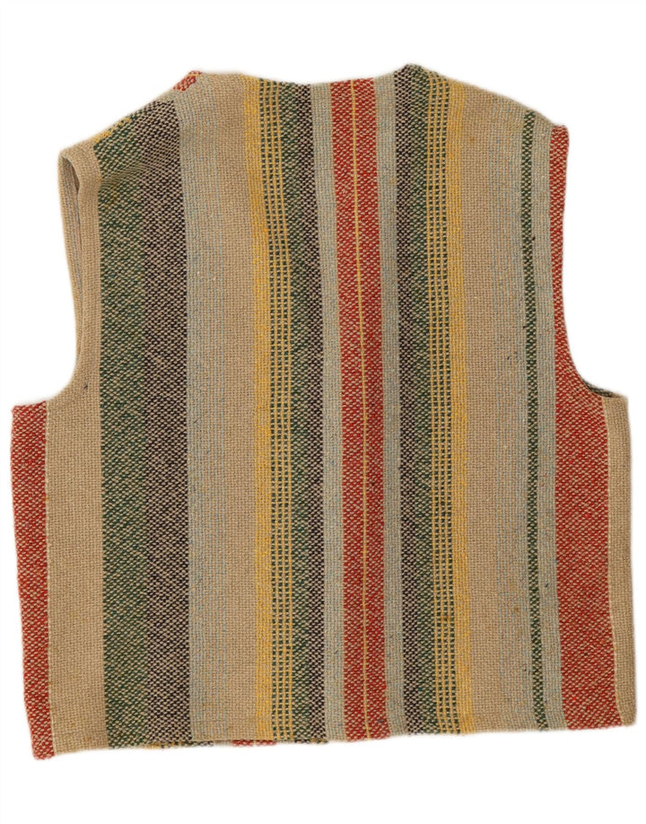 Vintage męska kamizelka, duża, wielokolorowa, akrylowa w paski
