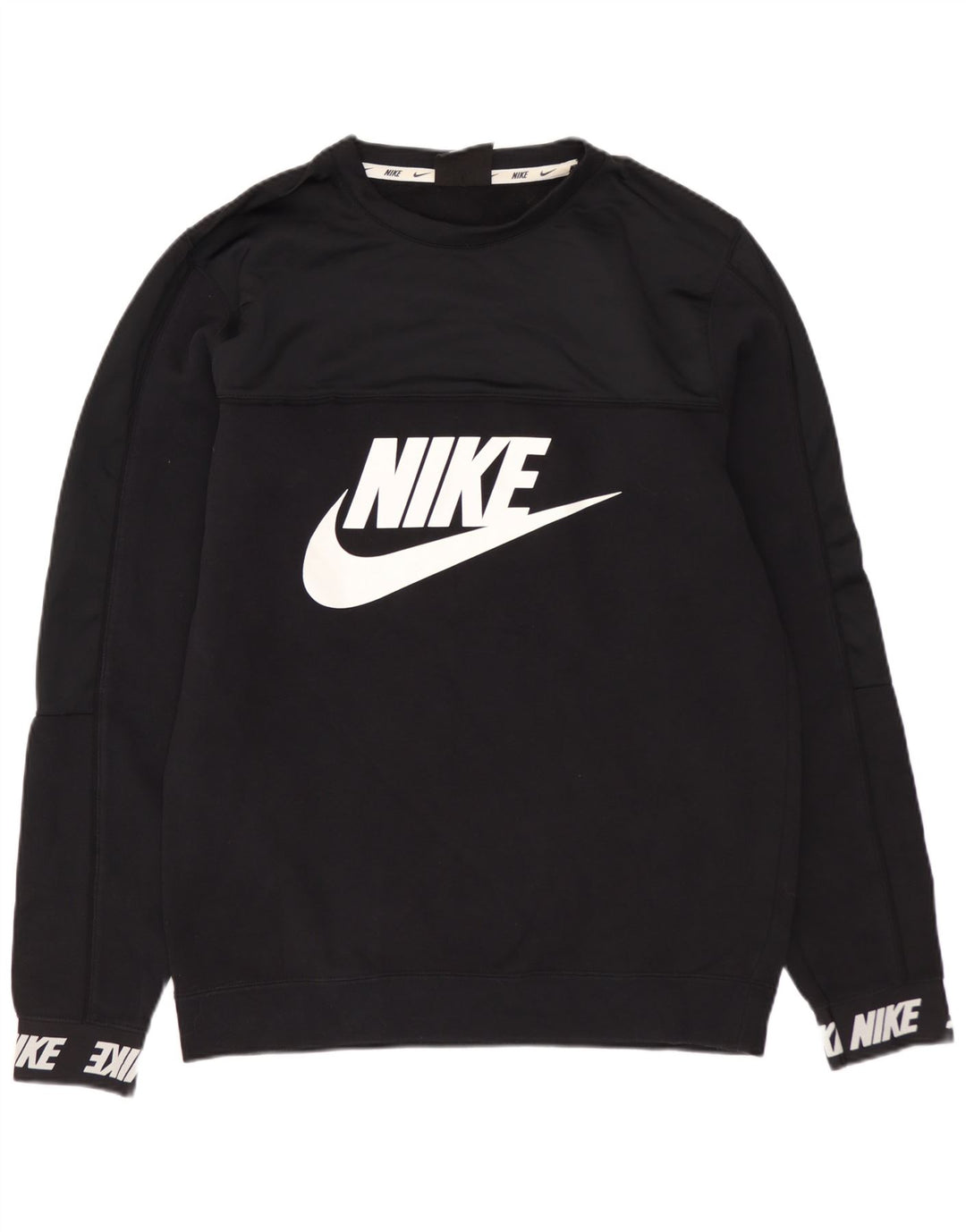 Męski sweter z grafiką NIKE, mały, czarny, bawełniany