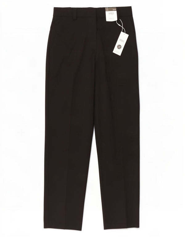 Marks & Spencer Womens High Waist Chino Trousers UK 12 Medium W30 L27 Black