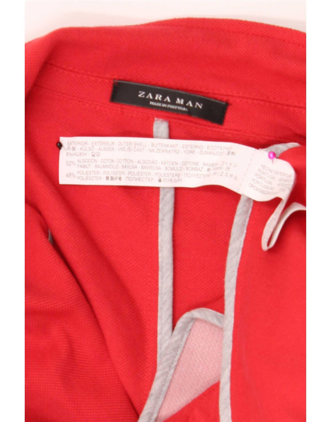 Zara Męska marynarka zapinana na 2 guziki UK 40 Large Red Cotton