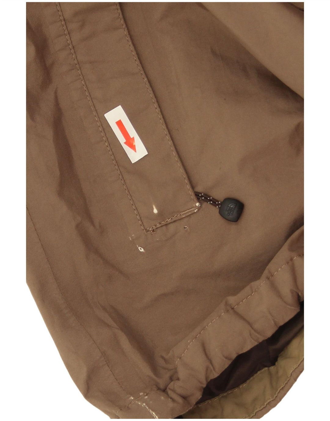 Męska kurtka przeciwdeszczowa z kapturem The North Face UK 40, duża, brązowa, poliestrowa