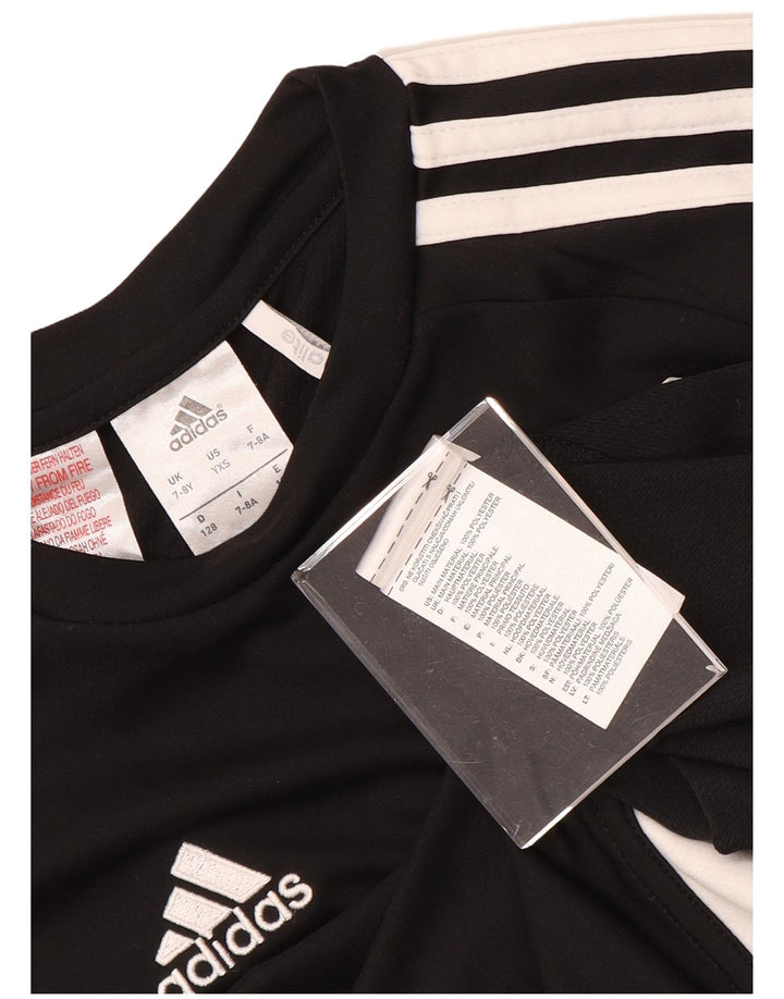 Chłopięcy T-shirt ADIDAS Climalite z grafiką, 7-8 lat, czarny poliester