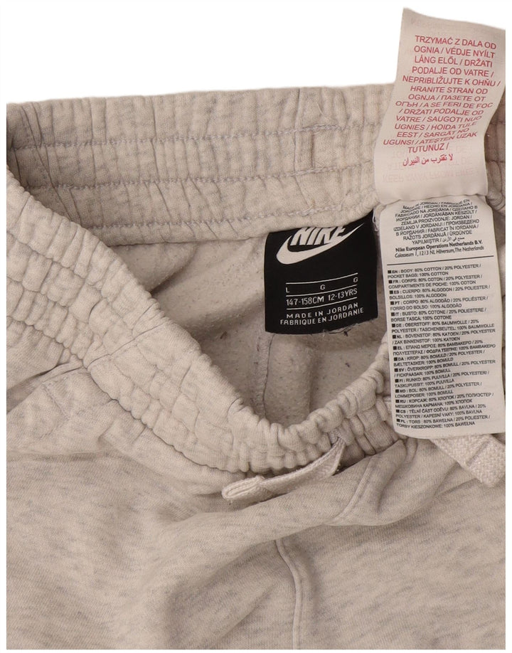 Chłopięce spodnie dresowe Nike z grafiką, 12-13 lat, duże, szare nakrapiane