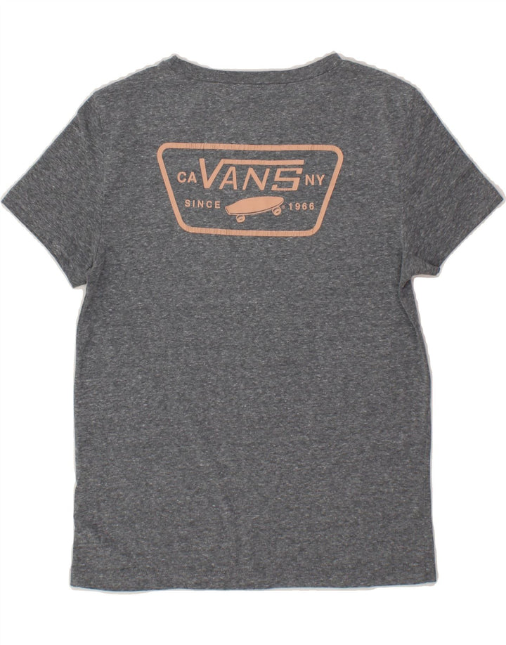 VANS Womens Graphic T-Shirt Top UK 6 XS Grey Polyester Vintage Vans and Second-Hand Vans from Messina Hembry 