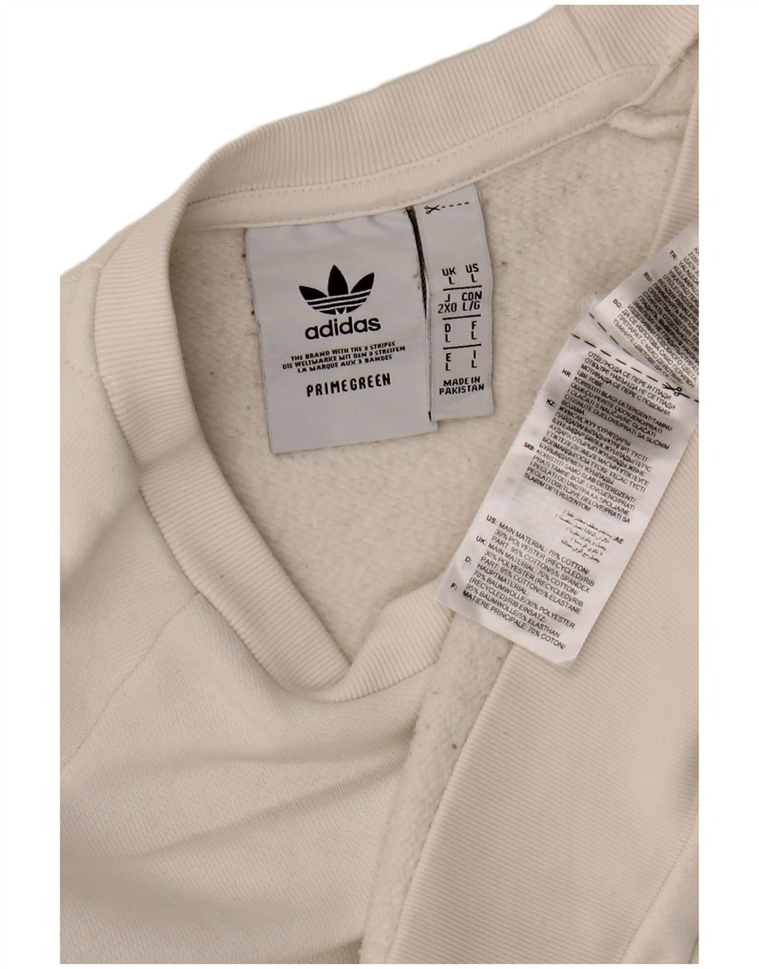 Męska bluza ADIDAS Primegreen, duża, biała, bawełniana
