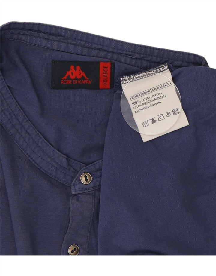 Męski top Kappa z długim rękawem 2XL, niebieska bawełna