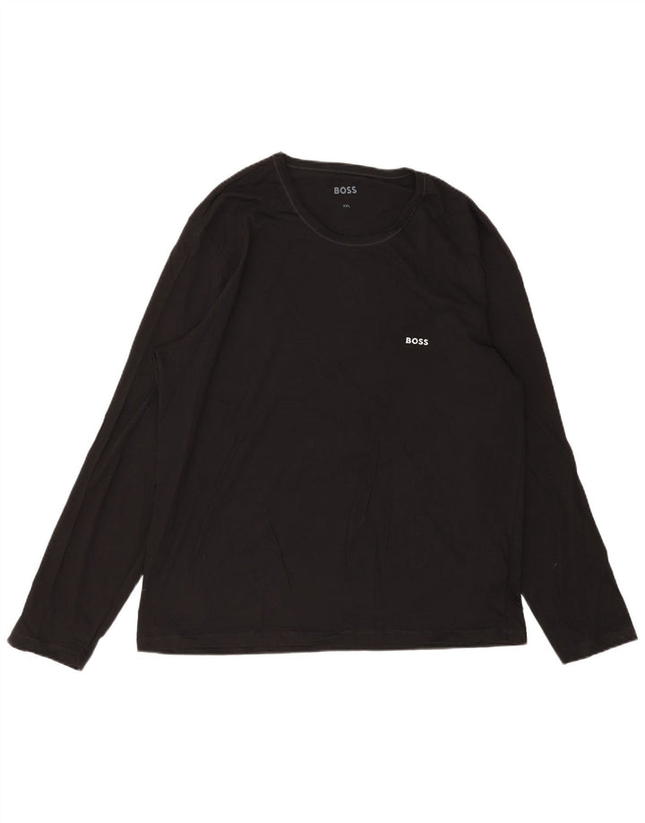 Męski top z długim rękawem HUGO BOSS 2XL, czarny, bawełniany